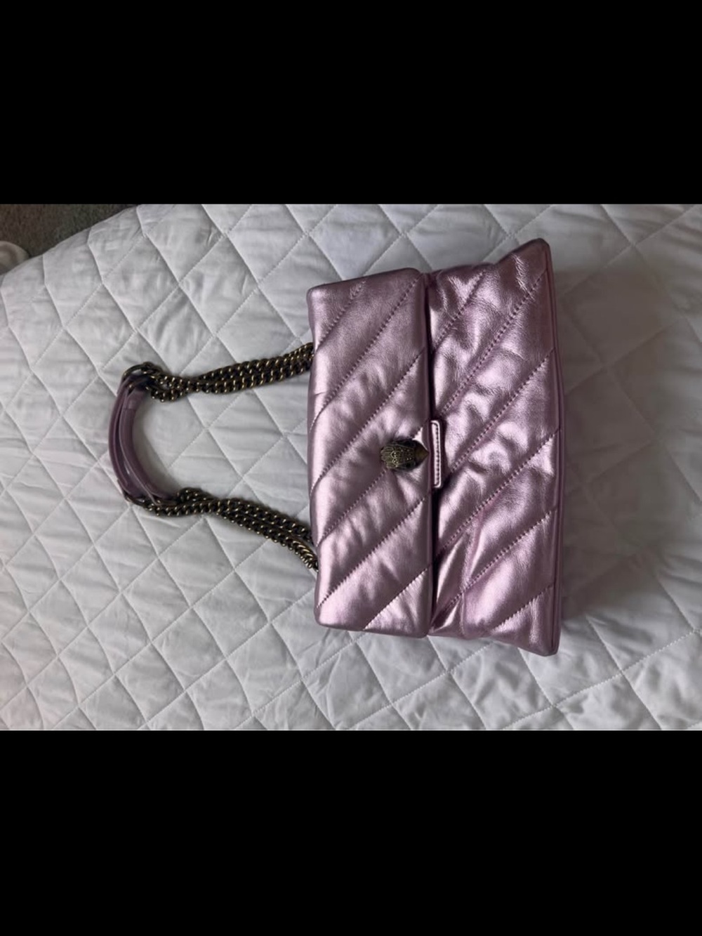 Quilted Metallic Pink Shoulder Bag